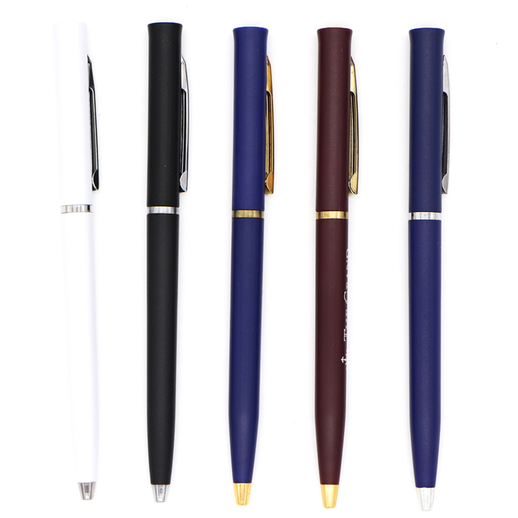 Rotating plastic thin rod hotel pen made in China